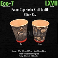 Paper Cup 6.5oz-8oz Kraft Brown Motif - Hot Cup, Coffee Cup (1000pcs)