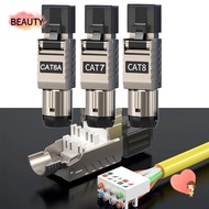 BEAUTY RJ45 Cat8 Cat7 Cat6A Connectors, 40G LAN Cable 22AWG - 24AWG RJ45 Metal Tool, 2000MHz Crystal