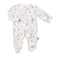 Footie Pajamas - 100% Organic Cotton Baby Pajamas - Quick Magnetic Fastener Sleeper for Baby Boy and