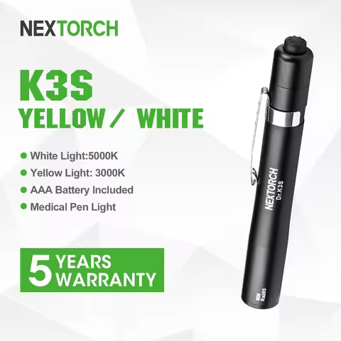 Nextorch Portable Mini Flashlight LED Medical Pen Light AAA Battery Warm Yellow Light Gift for Docto