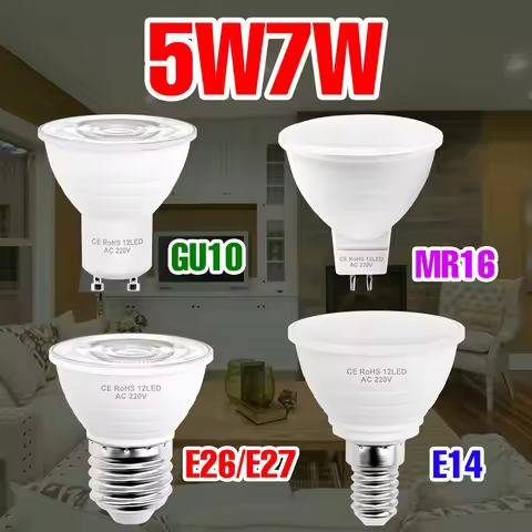 7W E27/E26 LED Bulb 5W E14 Ceiling Lamp GU10 Spotlight MR16 LED Chandelier Bulb GU5.3 220V For Home 