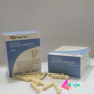 Lancing Gold biru 228 Cupping Pen with Bonus Needles 100 Pcs 21G Ms