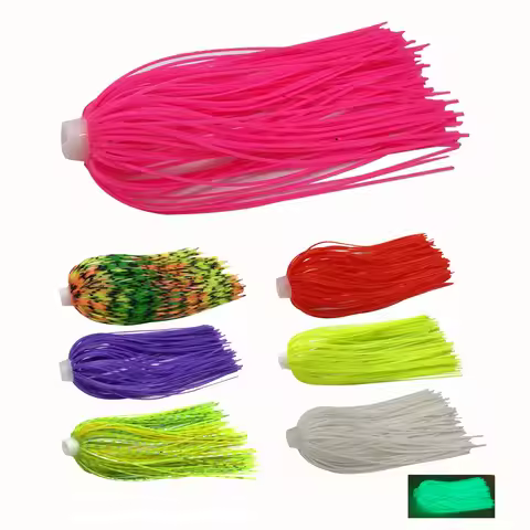 5 pcs/lot 88 Strands 70mm Silicone Skirts Elastic hole Umbrella skirts Fishing Accessories Buzzbaits