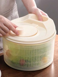 1個108盎司大容量沙拉甩干器,可以洗滌和甩干葉菜,並具有儲物蓋、排水管、碗和漏斗 - 快速方便的多用途莴苣甩干器、蔬菜甩干器、水果清洗器