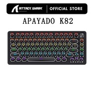 APAYADO K82 Wired Mechanical Gaming Keyboard Round Keycaps for PC