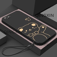 เคส OPPO A83เคสโทรศัพท์ดีไซน์น่ารักน่ารัก TPU อ่อนลายการ์ตูนหมีสีทองเคสนิ่มยอดนิยม