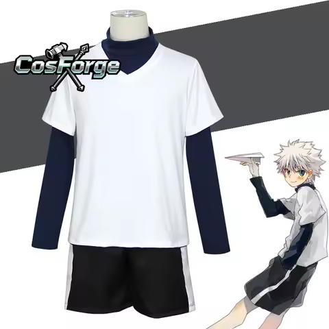 Killua Zoldyck Cosplay Costume Hunter × X Hantaa Kirua Zaoldyeck T shirt Full Set Wig Halloween Xmas