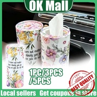 Vehicle-Mounted Tissue Cylinder/Cylindrical Tissue Paper Box/Floral Batik Souvenir/Creative Tissue B