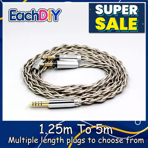 99% Pure Silver + Graphene Plate Shield Earphone Cable For Final Audio SONOROUS IV VI VIII X D8000 D