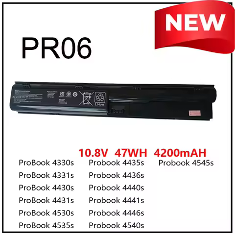 PR06 10.8V 56WH Laptop Battery for HP ProBook 4330S 4331S 4530S 4540S 4535S 4430S 4435S 4436S HSTNN-