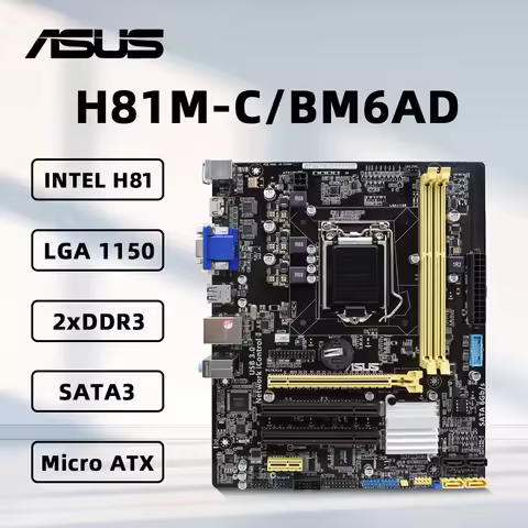 ASUS H81M-C/BM6AD Motherboard LGA1500 Support i7-4790K i7-4770K i5-4690K i5-4670K i3-4130 CPU 2xDDR3