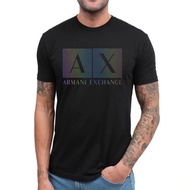 Armani Exchange AX Original 100% EA7 Short sleeve shirt men Round neck man Baju putih lelaki Summer 