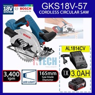BOSCH GKS18V-57 / GKS18V57 CORDLESS CIRCULAR SAW 18V C/W 1x AL1814CV CHARGER & 1x 18V 3.0AH BATTERY