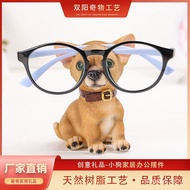 New Creative Puppy Home Resin Ornaments Animal Glasses Frame Painted Spray Paint Resin Crafts Decora