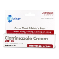 Globe Clotrimazole USP 1% Anti-Fungal Cream 28.4 g / 1 oz.