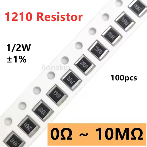 100pcs 1210 1% SMD resistor 0R10R20R22R100R120R200R330R470R510R1K1.5K2.2K3.3K4.7K5.1K10K12K15K20K22K