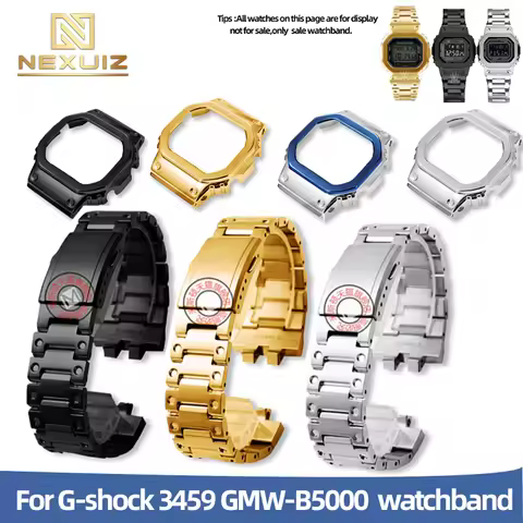 Stainles Steel case+strap For Casio G-SHOCK 3229 Small square GMW-B5000 Watch Accessorise Watchstrap