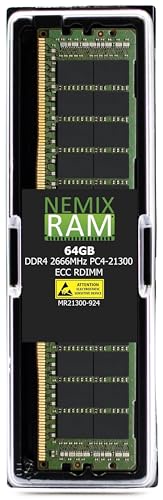 NEMIX RAM 64GB (1X64GB) DDR4 2666MHZ PC4-21300 2Rx4 1.2V 288-PIN ECC RDIMM Registered Server Memory