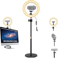 Magnetic Webcam Brio 101 Light Stand,10 Inch Ring Light with Tabletop Tripod Holder Compatible with 