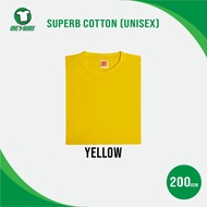 OREN SPORT Unisex Super-Thick Plain T-shirt - Yellow CT71