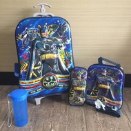 Batman Kids Trolley Bag set 4in1 School Trolley Bag 6 Wheels