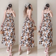 Apple summer dress floral Hawaiian outfit sleeveless challis Small to large