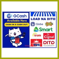 ↓ ▗ ❡ Tarpauline Gcash cash-in Cash-out (2n1BLUE) 18x24inch high quality makapal,glossy,tarpulin