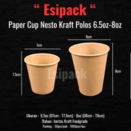 Brown Kraft Paper Cup POLOS 6.5oz-8oz, Hot Cup, Coffee Cup (1000pcs)