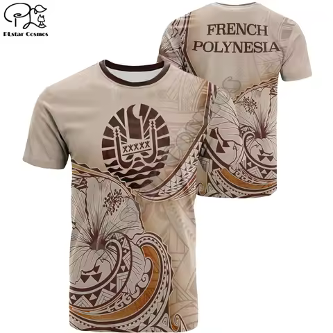 PLstar Cosmos French Polynesia New Fashion 3d Print Men/Women Tahiti T-Shirts Designed Summer Short 
