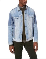 古著良品 美式品牌 專櫃 Levi's 撞色刷白洗舊 造型牛仔外套 經典丹寧 純棉 牛仔丹寧外套 古著外套 個性不撞衫造型外套  Levis 67772 淺藍拼接 牛仔外套 #24春古著