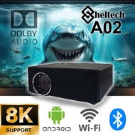 SHELTECH A02 PROYEKTOR DOLBY AUDIO 8K AUTOFOCUS WIFI TERANG INFOCUS FULL HD COLOKAN LCD LED PROYEKTO