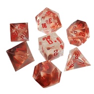 DND Dice Set - Resin Sharp Edge Handmade 7pcs Polyhedral RPG MTG D&D Dice with Gift Case