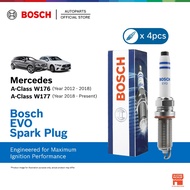 Bosch EVO Iridium Platinum Spark Plug 4pc Set Mercedes A Class W176 W177 A180 A200 A250 AMG A35