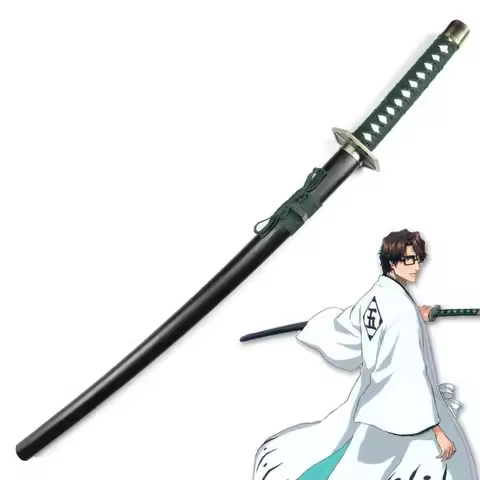100cm Cosplay Anime show Bleach Zanpakutou weapons Aizen Sousuke Kyoukasuigetsu Katana wooden Sword 