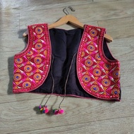 Pakistani pompom glass embroidered vest