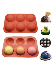 2入組矽膠球模適用於巧克力、蛋糕、果凍、布丁、手工皂、圓形、圓頂慕斯半球矽膠烘焙模具（1.96 英寸）