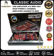 CAR AMPLIFIER X12 MRV-1907 HIGH POWER 4 CHANNEL AMPLIFIER 4000WATTS MAX CLASSIC AUDIO | (ORIGINAL)