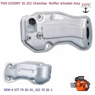 ORIGINAL T435 EXHAUST MUFFLER 577742001 521792001 FOR ZENOAH GZ3500T HUSQVARNA REDMAX JONSERED PARTN