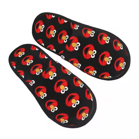 Custom Cookie Monster ELMO Soft Memory Foam House Slippers Women Comfy Warm Anti-Skid Slipper