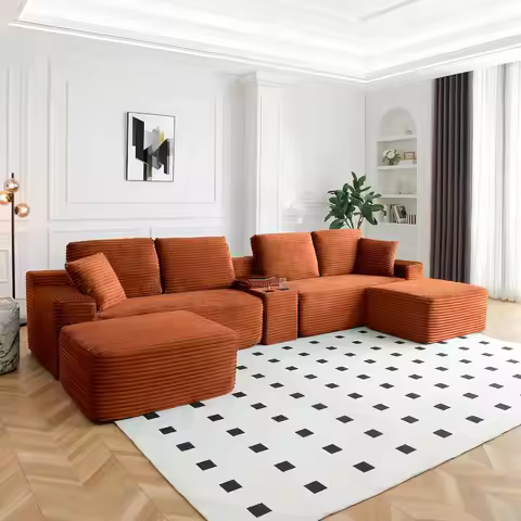 150 Inch Modular Sectional Sofa Couch, Oversized Modern Cloud Couch for Living Room, U Shape Couches