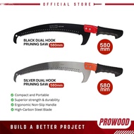 Black / Silver Dual Hook Pruning Saw 580mm Garden Tree Branches Cutter Gergaji Potong Dahan Cutting 