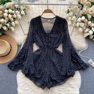 Sweet Ruffle Sleeve Design Sensation Holiday One Piece Womens Clothing High Waist Short Length Wide