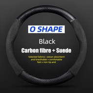 38cm Non-Slip Suede Carbon Fiber Steering Wheel Cover PU Leather for CHERY Jaecoo J7 J8 2023 2024 Ca
