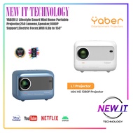 YABER L1 Lifestyle Smart Mini Home Portable Projector,250 Lumens,Speaker,1080P Support,Electric Focu