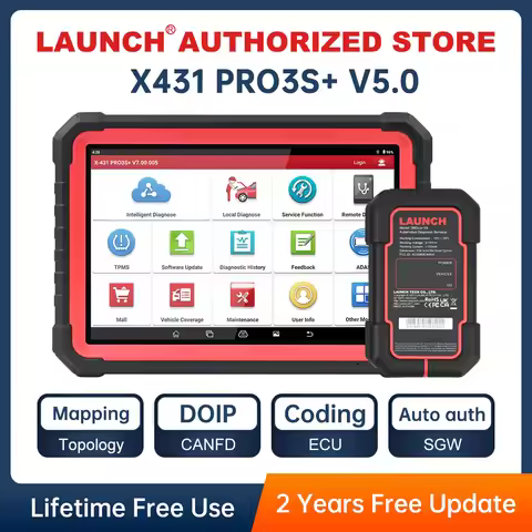 X431 PRO3S+ V5.0 LAUNCH Car Diagnostic Tools Topology Map Bidirectional Coding DBScar VII VCI CAN FD