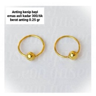 300-GRADE GENUINE GOLD BABY EARRINGS 6K
