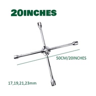 (18 Inch) ~ Cross Wrench Heavy Duty Lug Nut Wrench Spanner Carbon Steel Socket Spanner Universal 17m