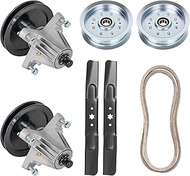 Deck Blade Spindle Belt Pulley Kit Fit for 42 Inch Cub Ca det XT1-LT42 XT2-LX42 T8000 Includes 2 Spi