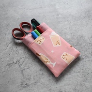 雙層口袋型醫師袍筆袋_珍珠奶茶