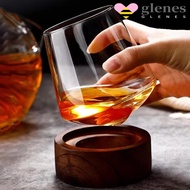 GLENES Irregular   Glass, Rotating Transparent Cognac Glasses Cup, Creative Tumbler European Style  